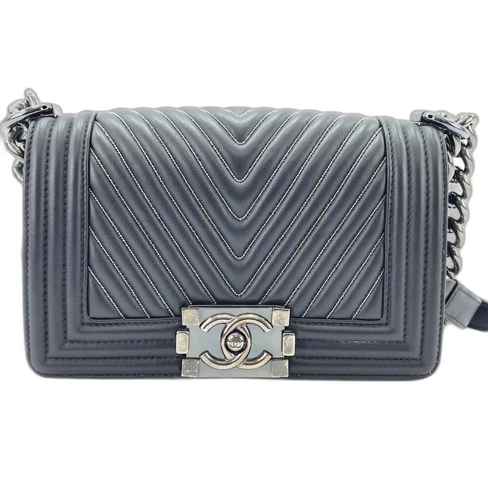 Chanel Boy Flap Bag Chevron Calfskin #312293C41B